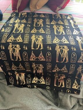 Black and Gold Egyptian Hieroglyphic Scarf